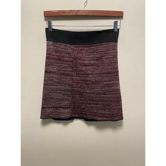 Isabel Marant Womens Mini Skirt Size EU 38 US 6 Maroon Knit Faux Wrap NWT FLAW - Picture 2 of 10